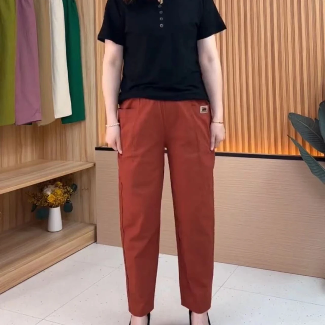 8339新款透气高腰显瘦哈伦百搭休闲裤