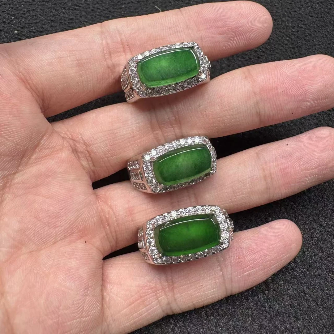 天然A货翡翠马鞍戒指多样性发其一fc177