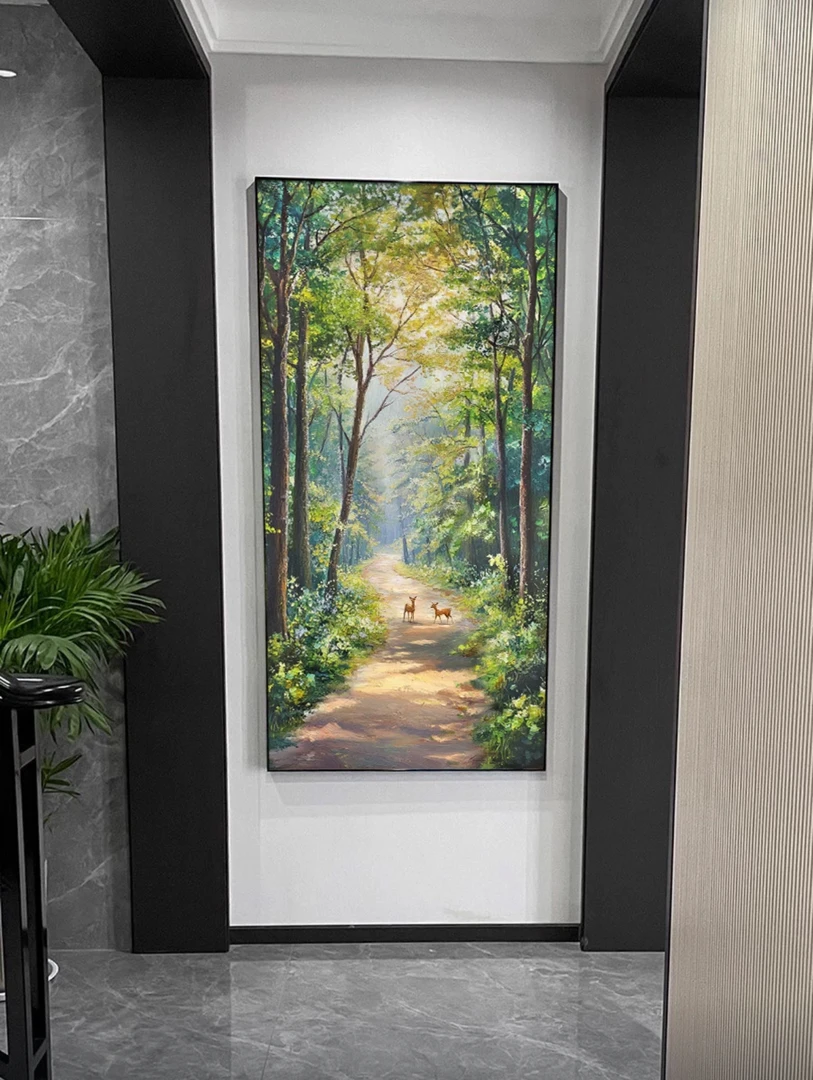 《树林美景》高级感沙发落地画简约客厅玄关背景墙挂画80160