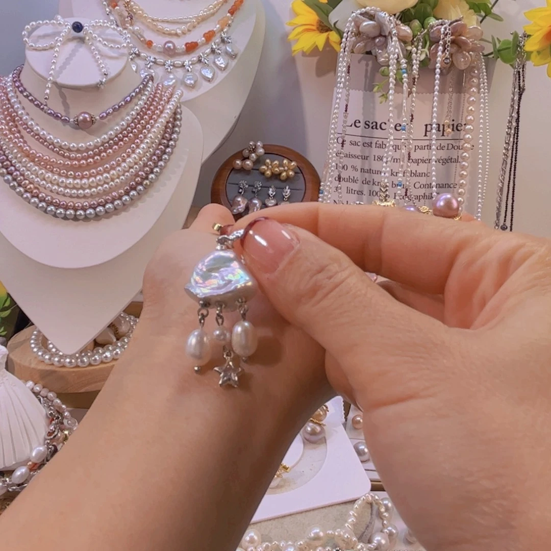 烟晶银S925镶嵌手链