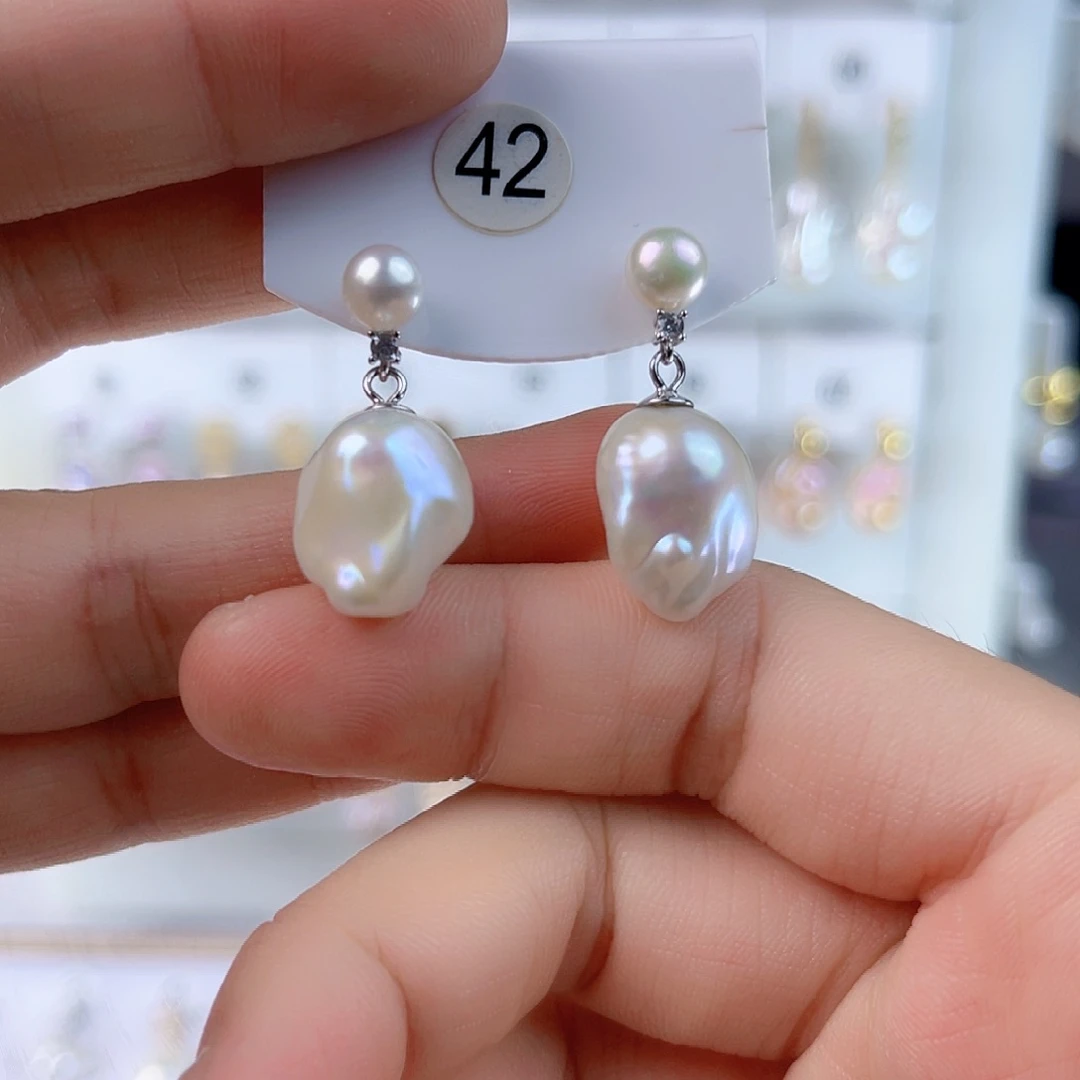 微***扬未镶嵌耳饰淡水珍珠