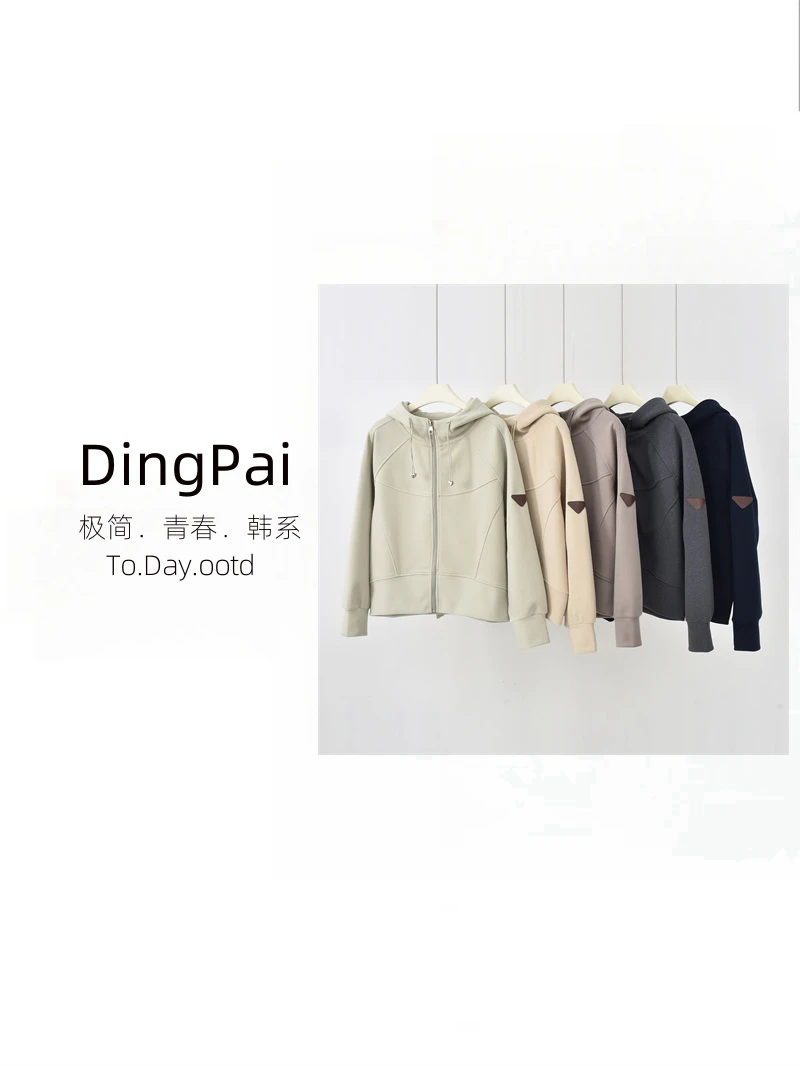 DINGPAI-[百搭百配]2025秋新款极简韩版连帽洋气时尚外套K-MQ2025