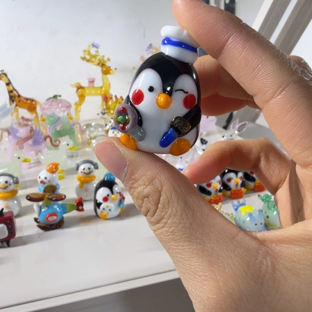 手工艺品琉璃厨师企鹅