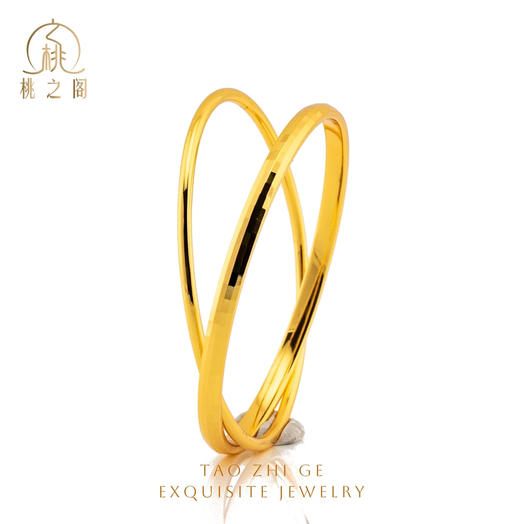 铜合金手镯 VONO梵诺轻奢 新款素圈气质双环古法手镯