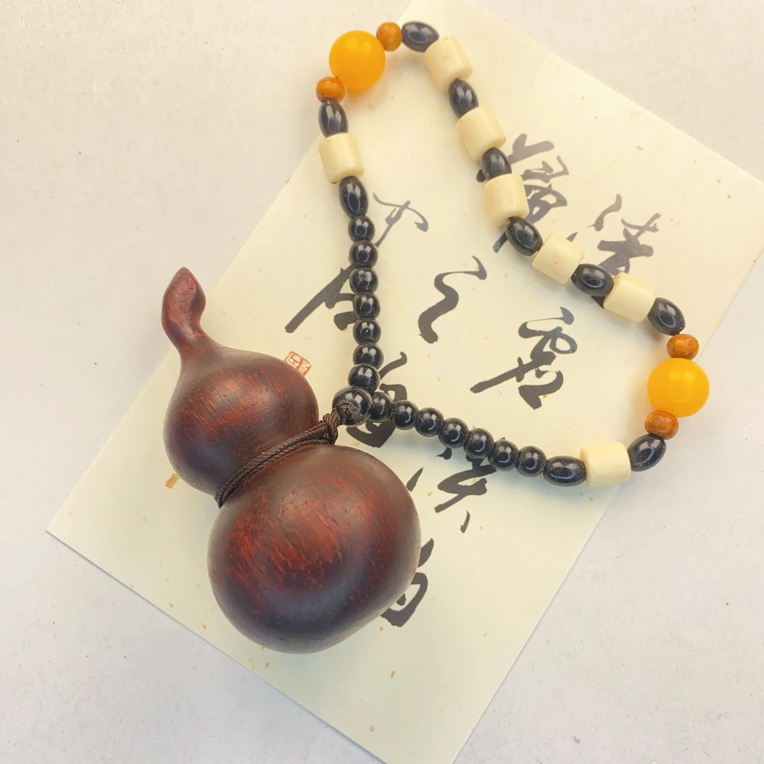 阳光专属福利 38*80MM紫檀葫芦手把件   无礼盒   ZXZ-0104