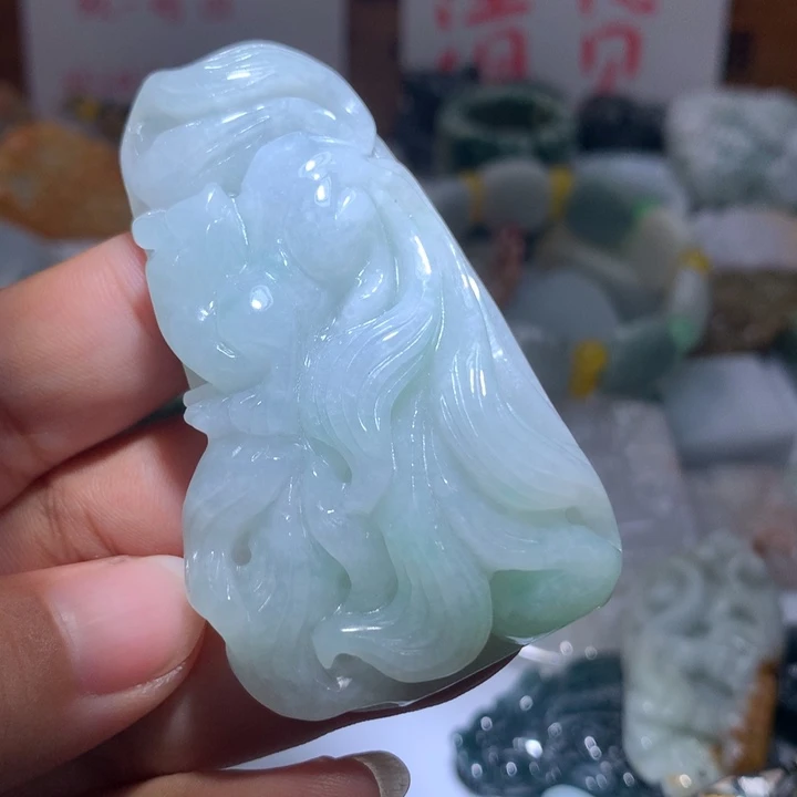翡翠未镶嵌颈饰保真天然A货翡翠