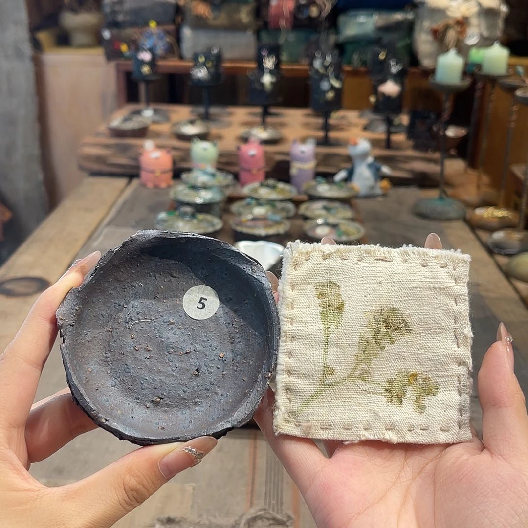 紫砂手工制作 柴烧杯垫
