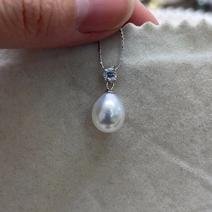 吊坠(不含链)银S925镶嵌海水珍珠8.9m 15号
