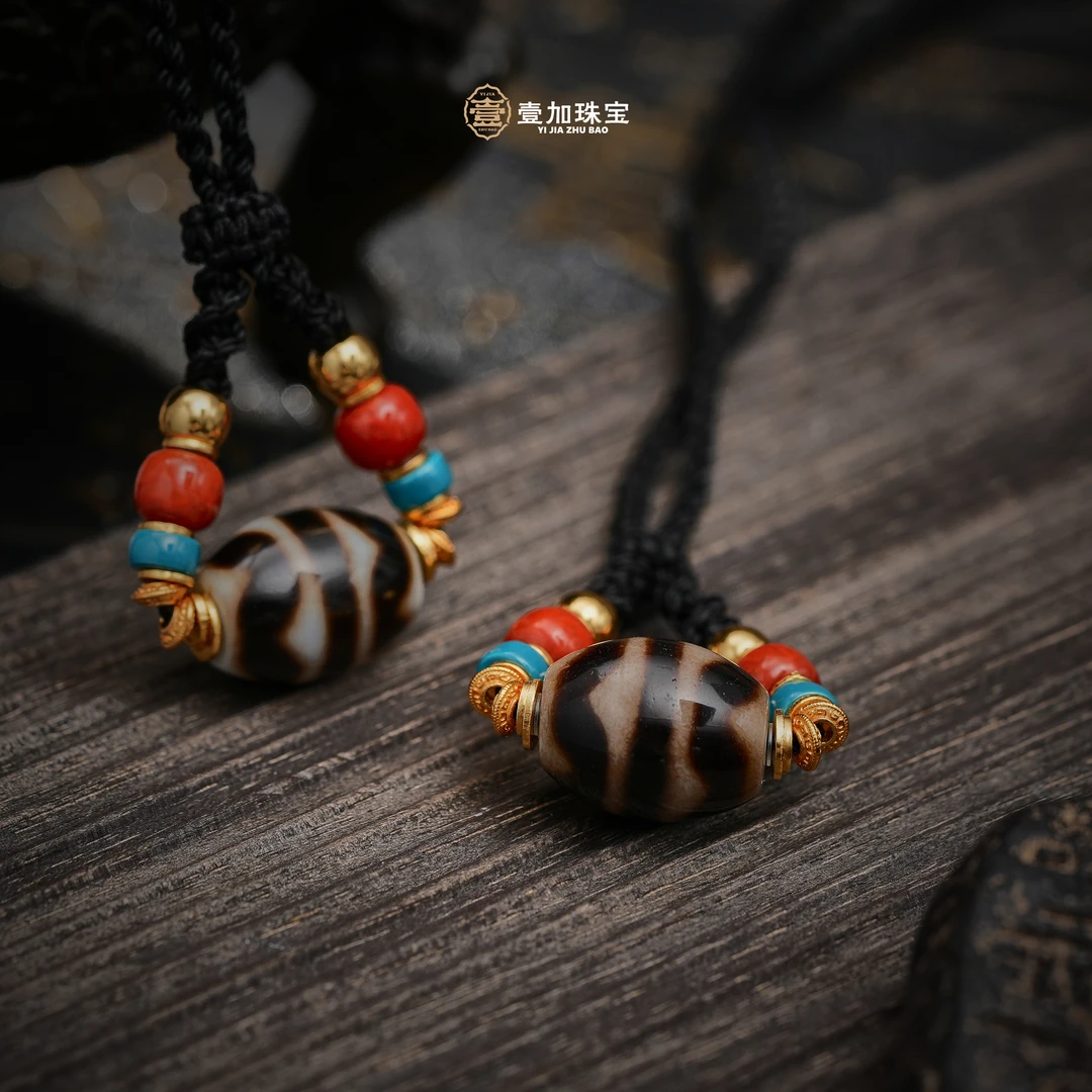 壹加师姐｜手工设计达洛双牙牙玛瑙项链多样性发一6901C