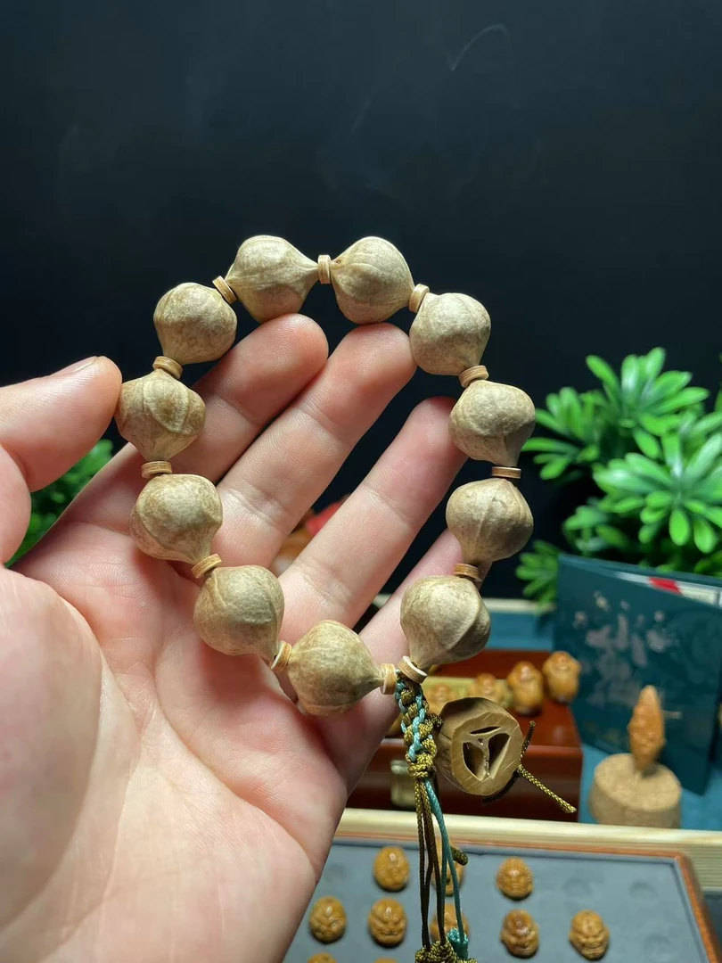 橄榄核老树蒜头铁核素串1.9尺寸精挑精卡 头货