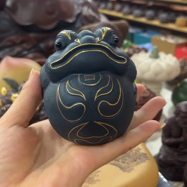 紫砂茶宠宜兴紫砂茶宠摆件金蟾