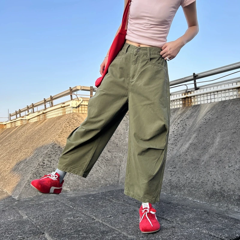 2025宽松显瘦百搭女士牛仔裤兜兜裤高腰新款时尚洋气哈伦老爹裤女