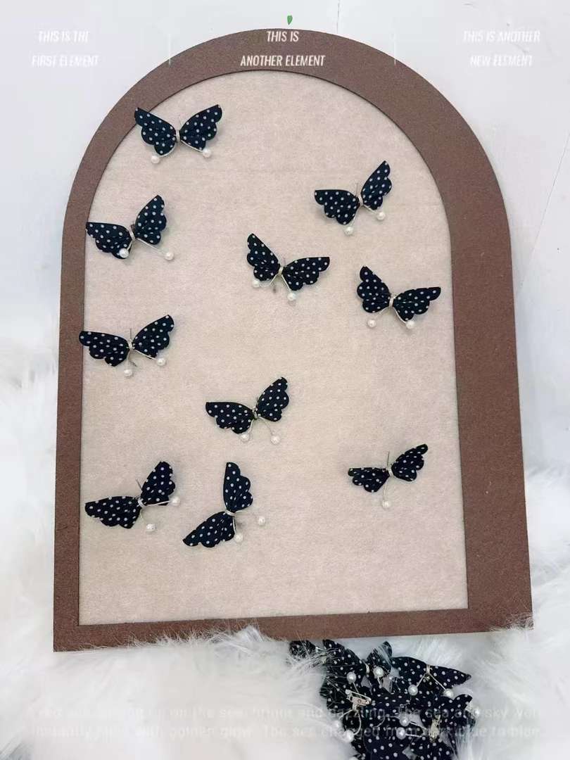 窗帘辅料配件装饰别针点点黑色蝴蝶小蝴蝶结小饰品装饰品点缀