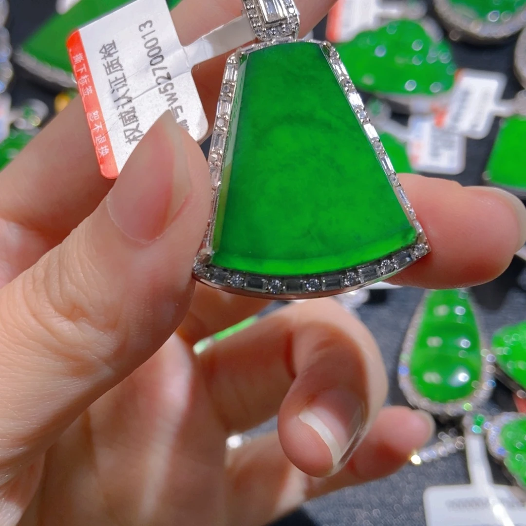 翡翠银S925镶嵌吊坠(不含链)