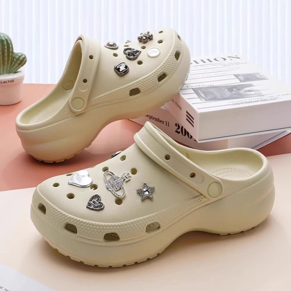 【正确版本发货】云朵洞洞鞋女士包头增高舒适时尚甜辣千金风凉拖鞋