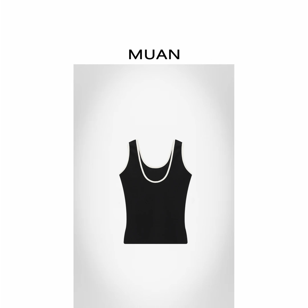 木岸MUAN：《贝拉背心》定制百搭简约高级无袖撞色马甲上衣X-JD-8359