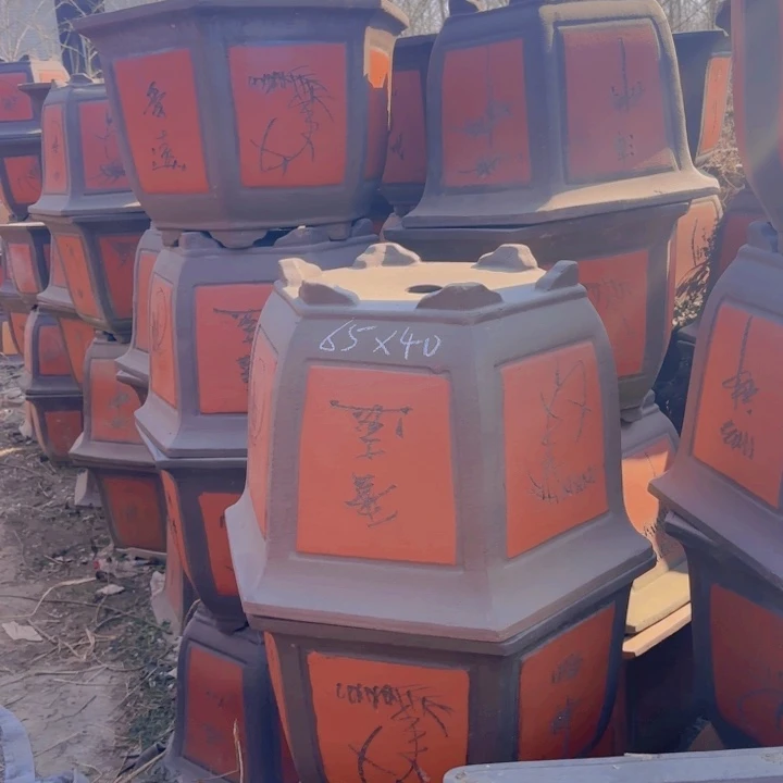 红陶紫砂花盆6540