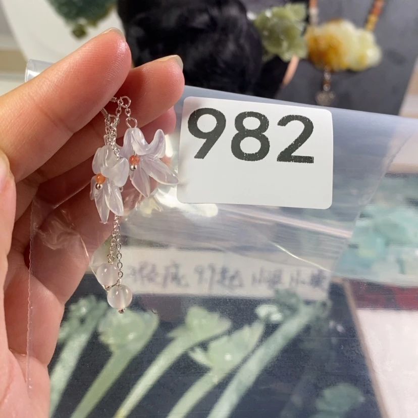 【闪购商品】岫玉发饰未镶嵌风***心