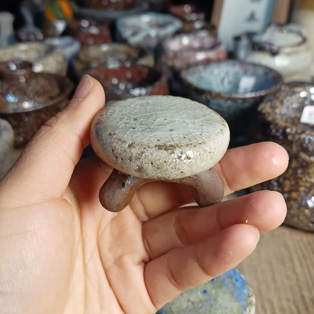 志野柴烧手捏主人杯