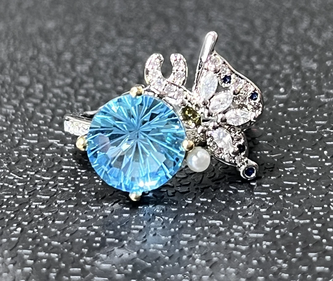 铜合金戒指 铜合金戒指 半蝴蝶超美时尚女士轻奢戒