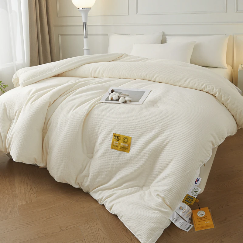 李官奇80%大豆纤维被子A类全棉华夫格春秋被冬被子母被空调