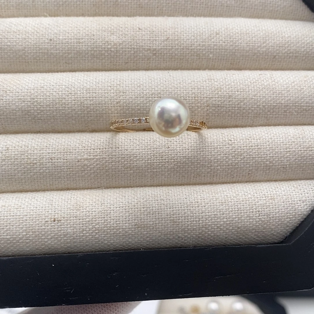 银S925镶嵌戒指海水珍珠