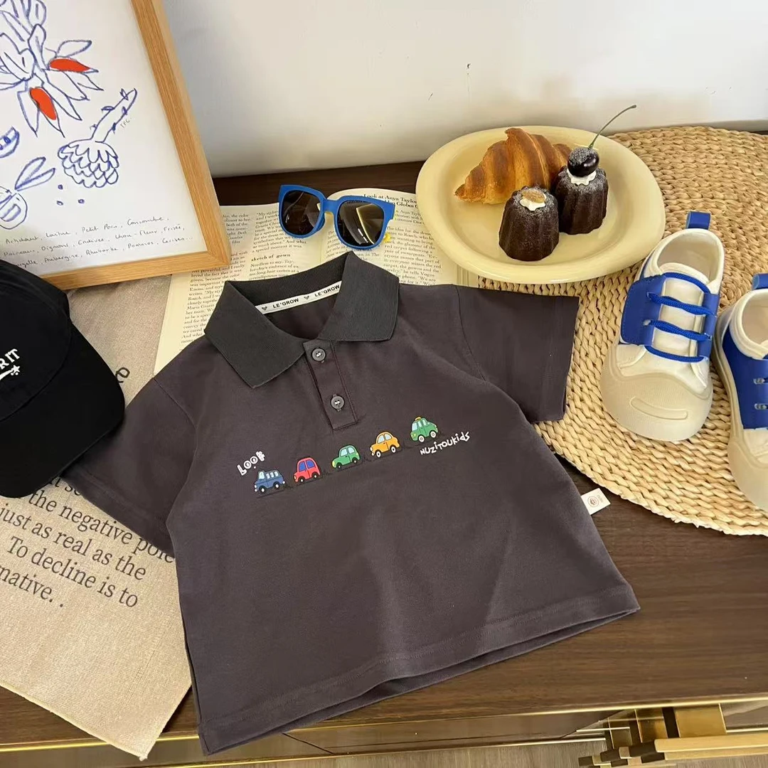 儿童夏季卡通小汽车POLO衫H2053