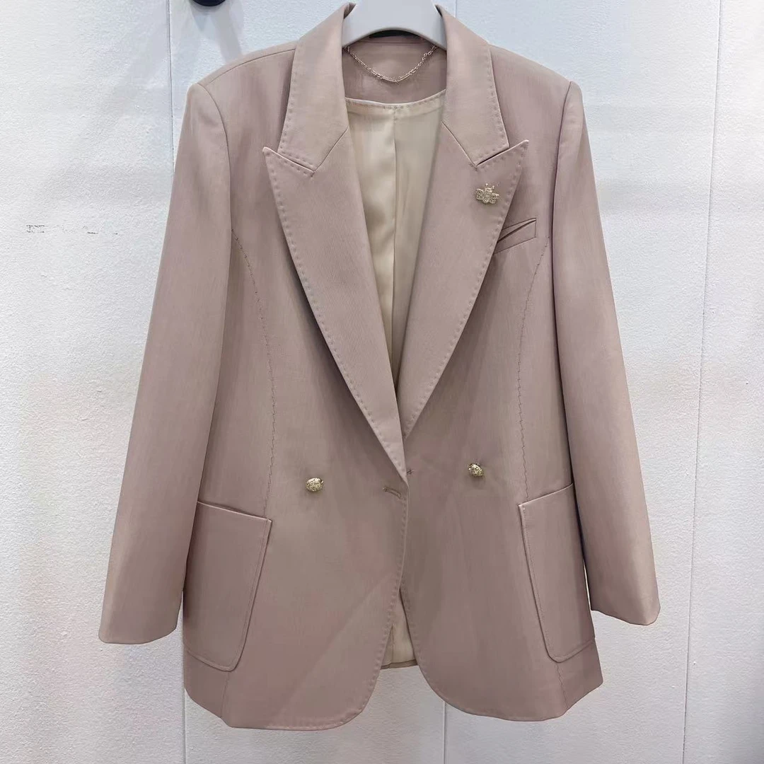 时尚简约气质长袖西服外套女2025新款休闲百搭通勤小西装5068