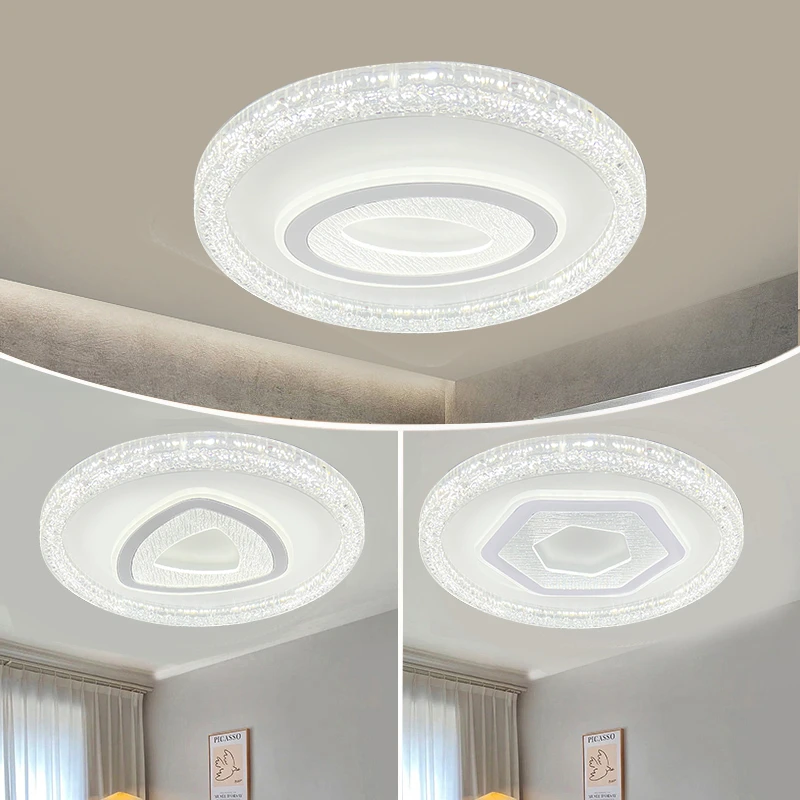 Y2923-水晶卧室吸顶灯圆形主卧书房吸顶灯吸顶灯卧室灯2024最新款
