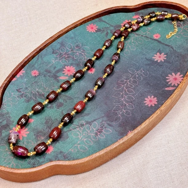 S1204-泥地丝绒桶珠塔链-多样性发单一