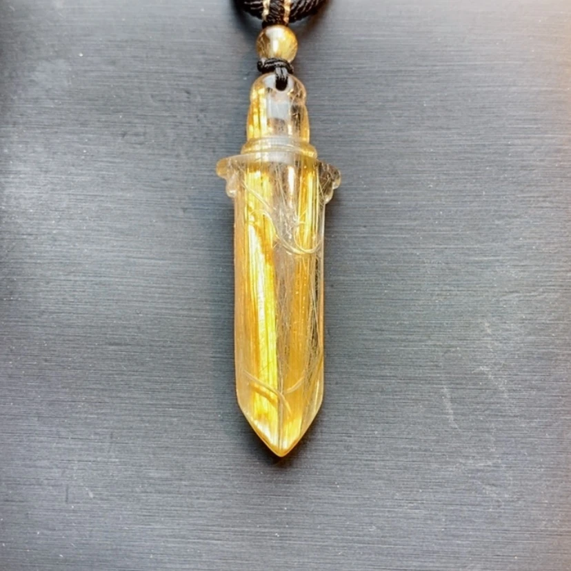 【闪购商品】未镶嵌颈饰水晶天然钛晶宝剑吊坠