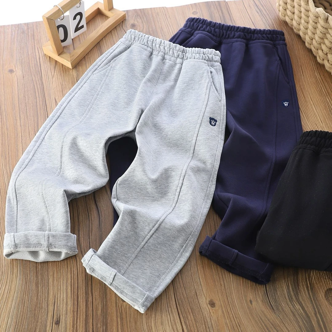 肉肉家-【弯刀休闲长裤】儿童春夏立体拼接休闲宽松长裤