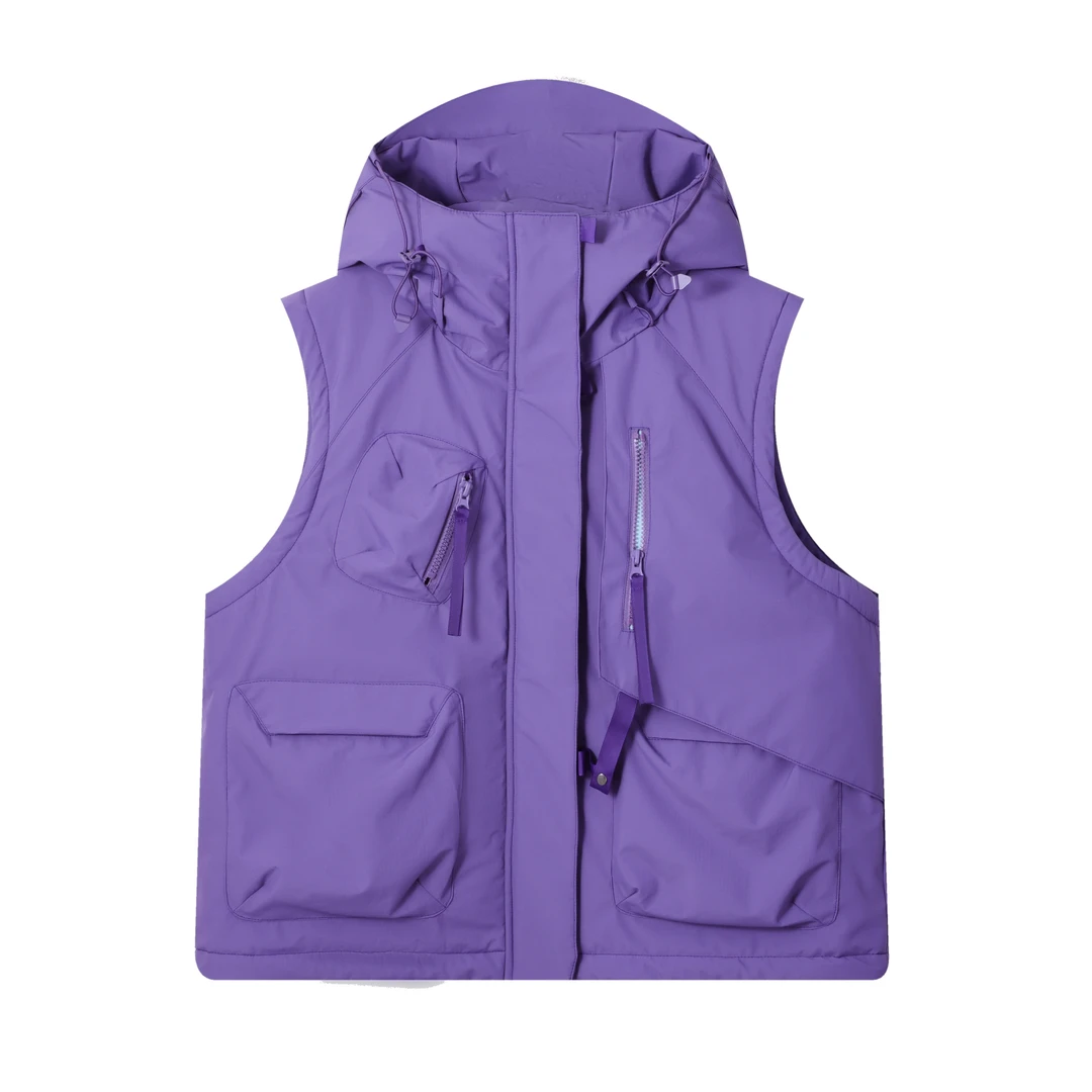 9188-Sports Outdoo冬季新款潮流时尚加厚连帽纯色马甲