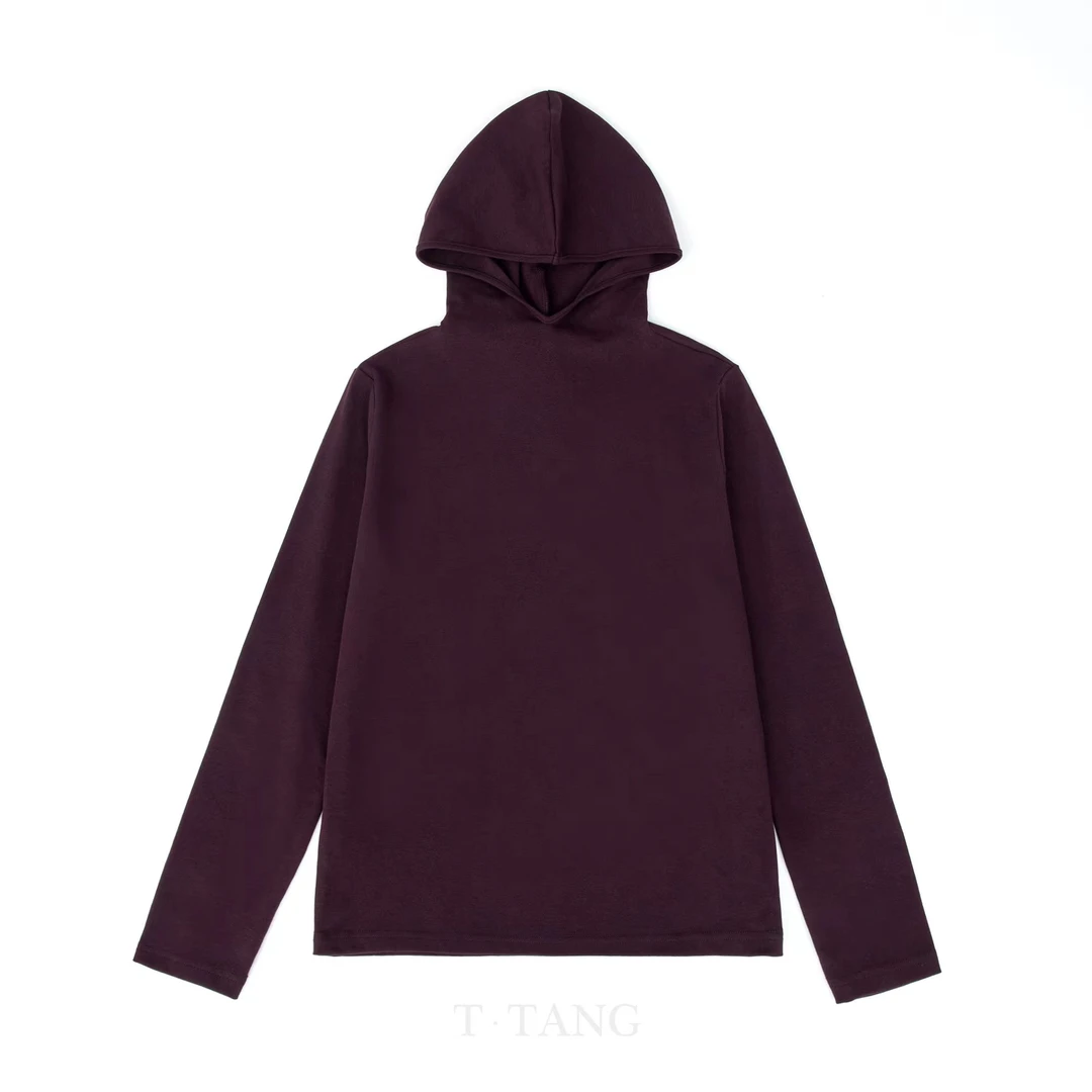 简约时尚百搭休闲纯色连帽修身显瘦韩版长袖女士薄卫衣【3040】TT