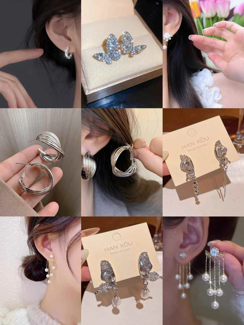 铜合金耳饰 1号气质小众耳饰直播间选号扣号  一单一付