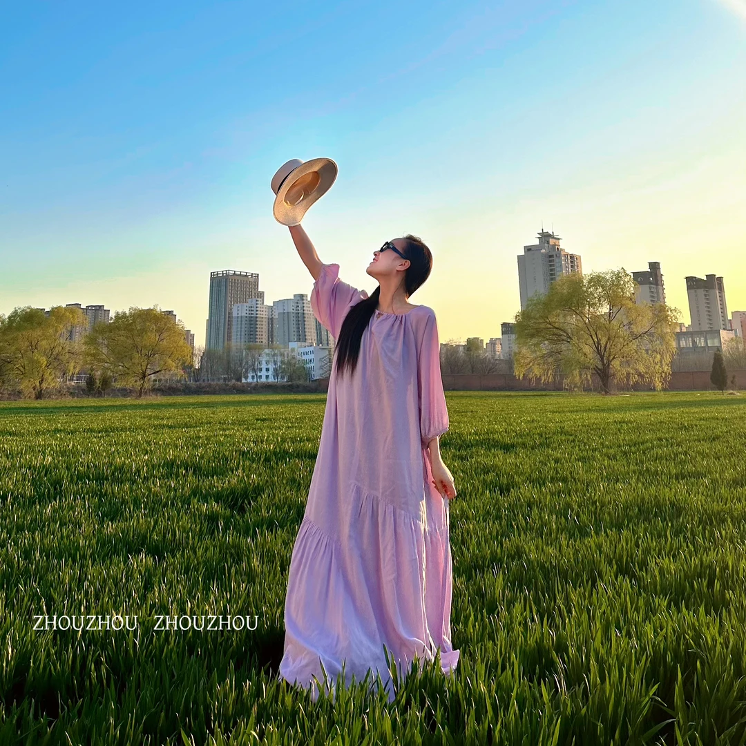 绵绸连衣裙显瘦纯色控睡衣女款爆款2025新款夏季绵绸睡衣串珠睡裙