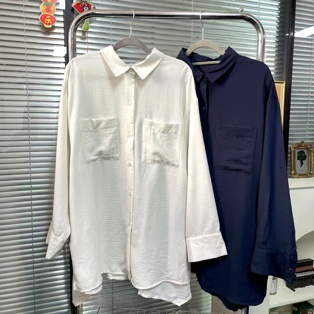 【外贸精品】171 25春垂感宽松双口袋通勤感 衬衫