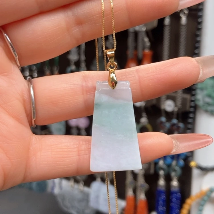 【闪购商品】翡翠耳饰银S925镀金镶嵌吊坠