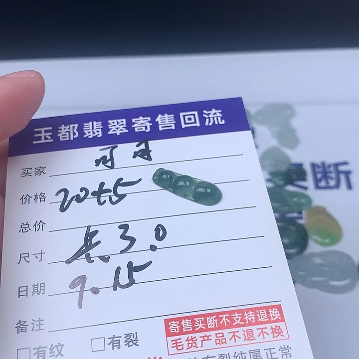乐***）未镶嵌挂件翡翠豆子