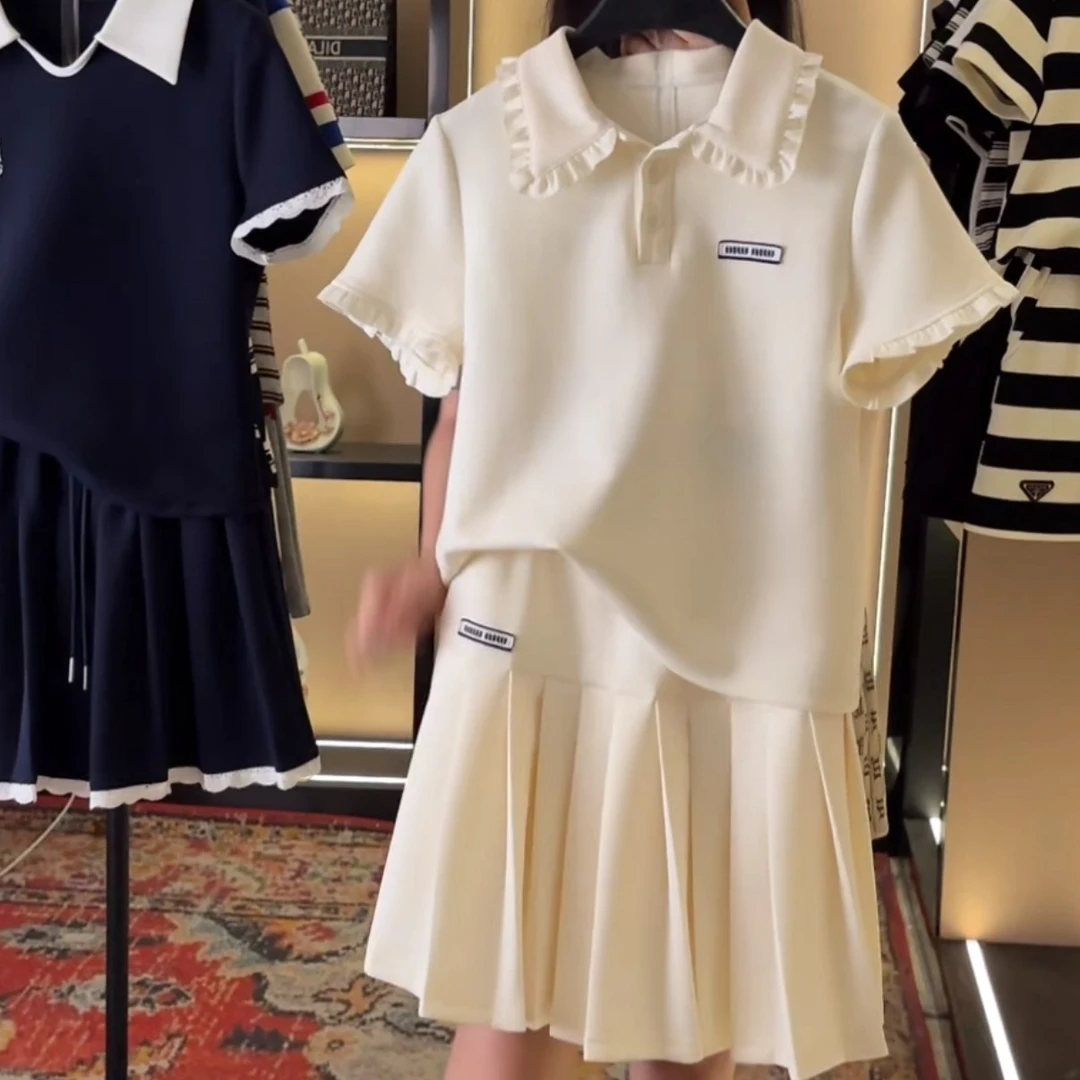 【宠粉价】夏季新款Polo领减龄短袖套装裙两件套连衣裙裤TZ-304