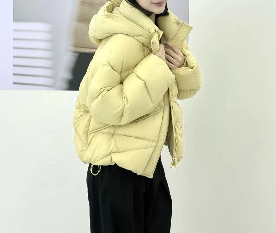 2019号606#纯色连帽休闲宽松显瘦双口袋填充韩系外套