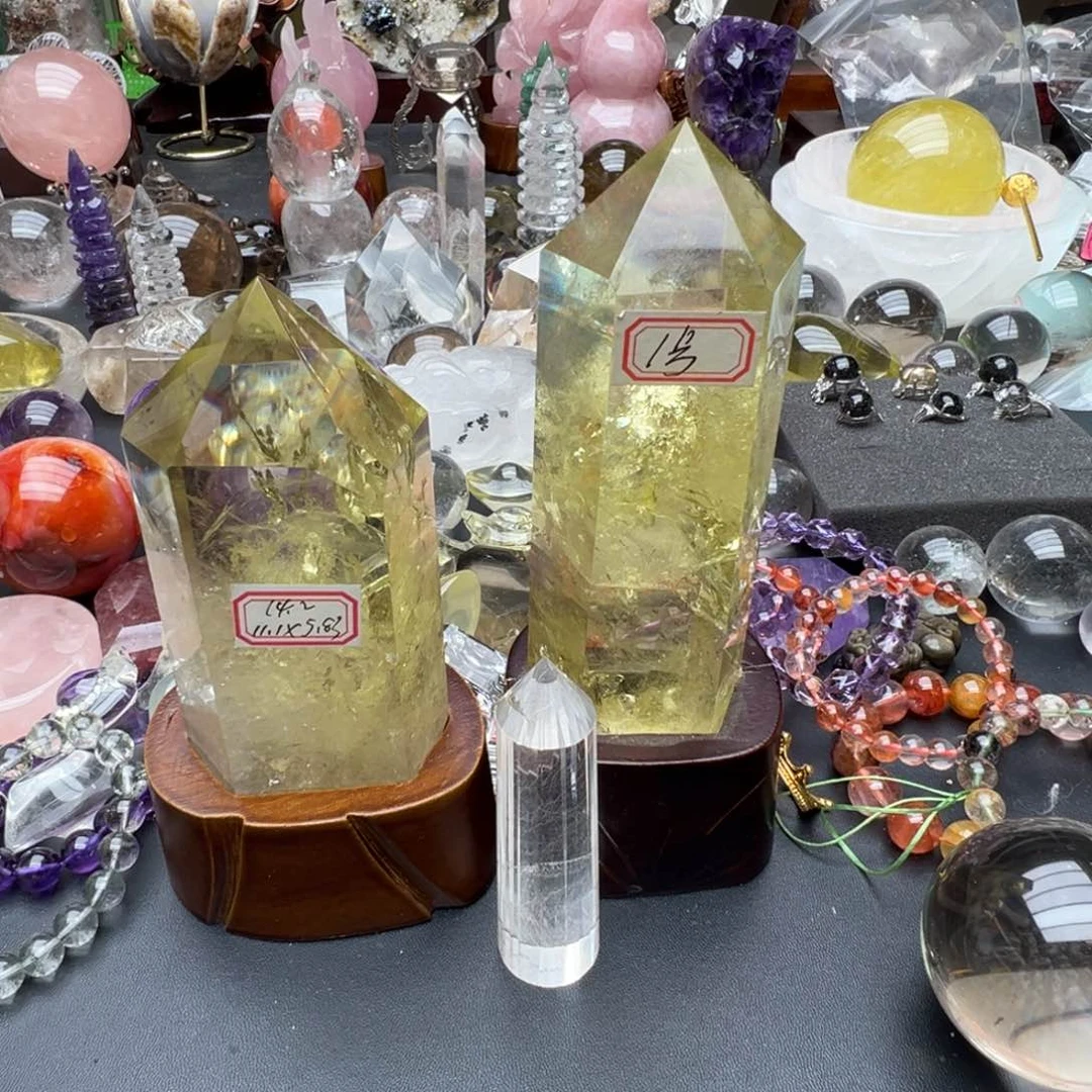 水晶珠宝半成品未镶嵌用****6水晶柱三个