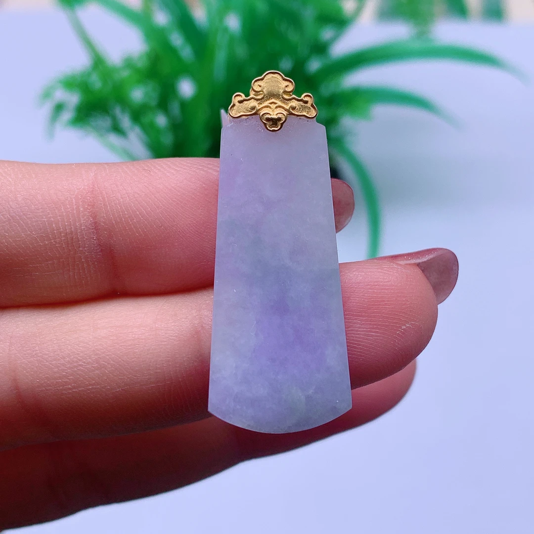 缅甸天然A货翡翠 紫罗兰无事牌 编号32/223尺寸33.4-14.5-2.9