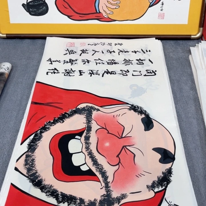 国画手绘禅意画一物一拍