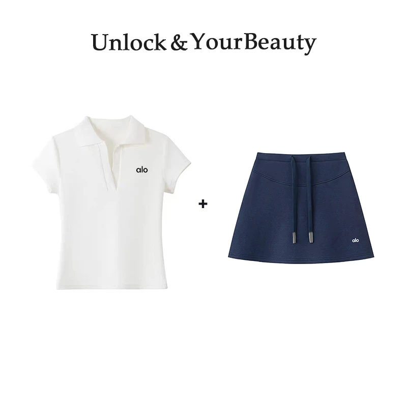 【2件套刺绣标】纯色极简风女收腰显瘦减龄修身裤裙套装