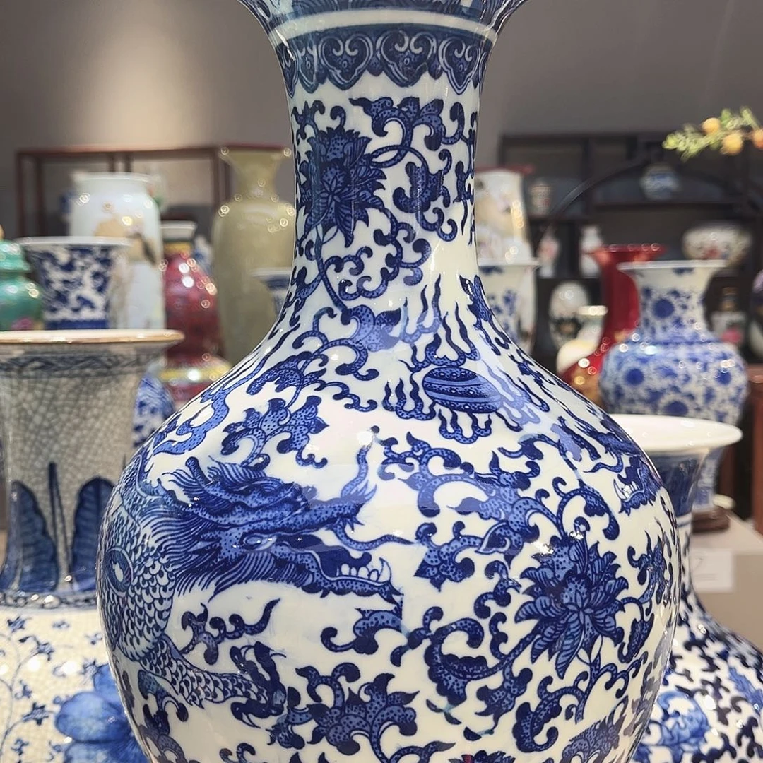 景德镇陶瓷花瓶龙纹32公分