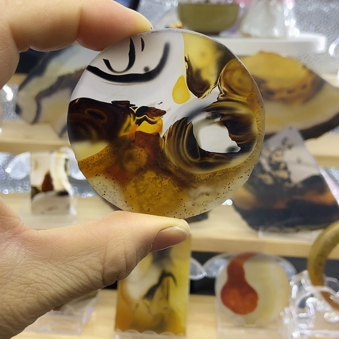 定制玛瑙巴玉玛瑙象形花牌