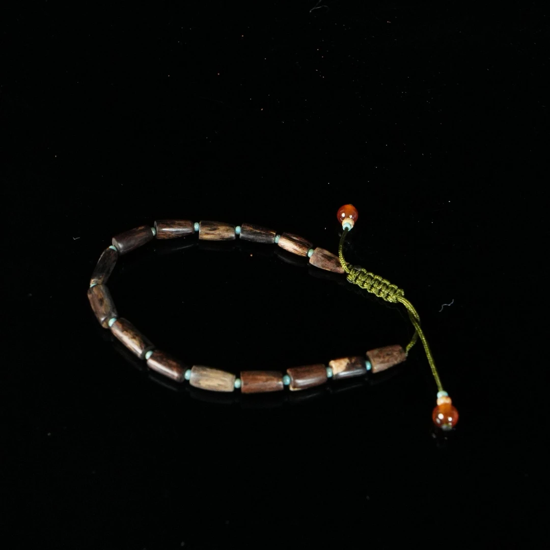 B6006 达拉干糖结软丝沉水黑油沉香随型手链 / 2.95g