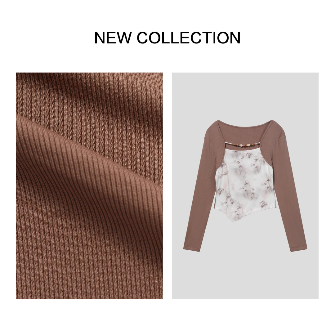 【艺菲专属】T1F38013B 韩版新款女士秋季长袖T恤