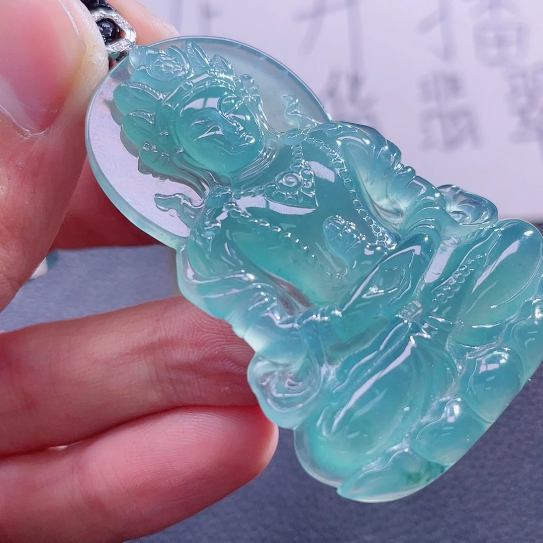 翡翠颈饰18K金镶嵌99999999